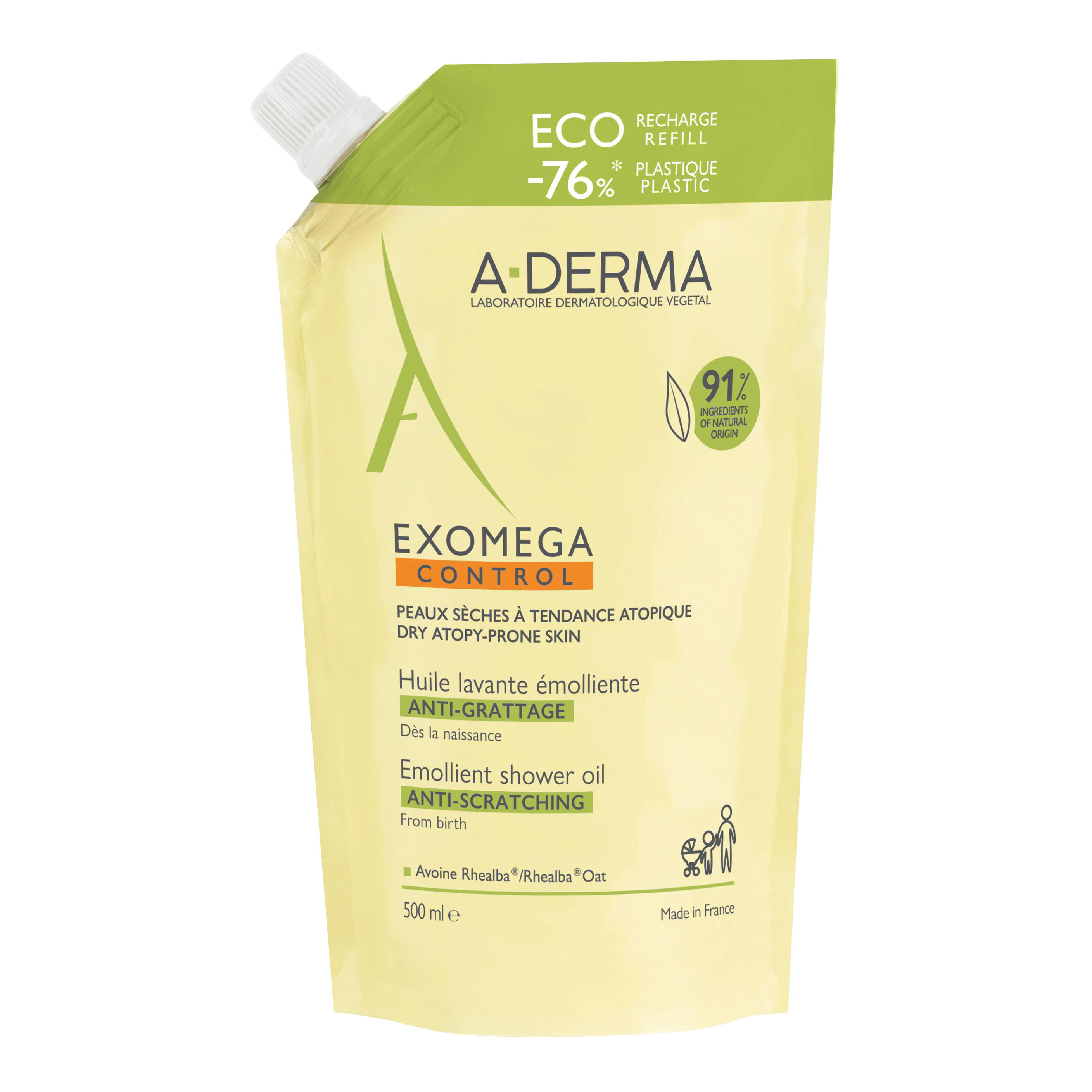 A-Derma Exomega Control Olio Lavante Emolliente Ricarica 500ml