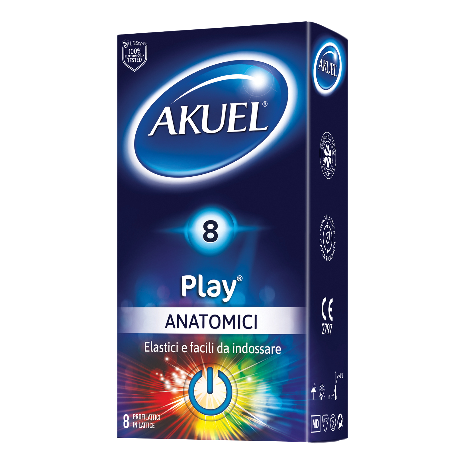 Profilattico akuel play anatomico 8 pezzi