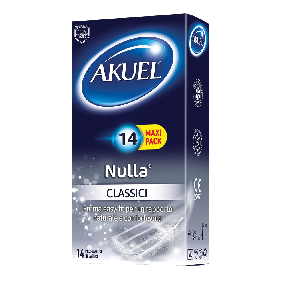 Profilattico akuel nulla classico 14 pezzi