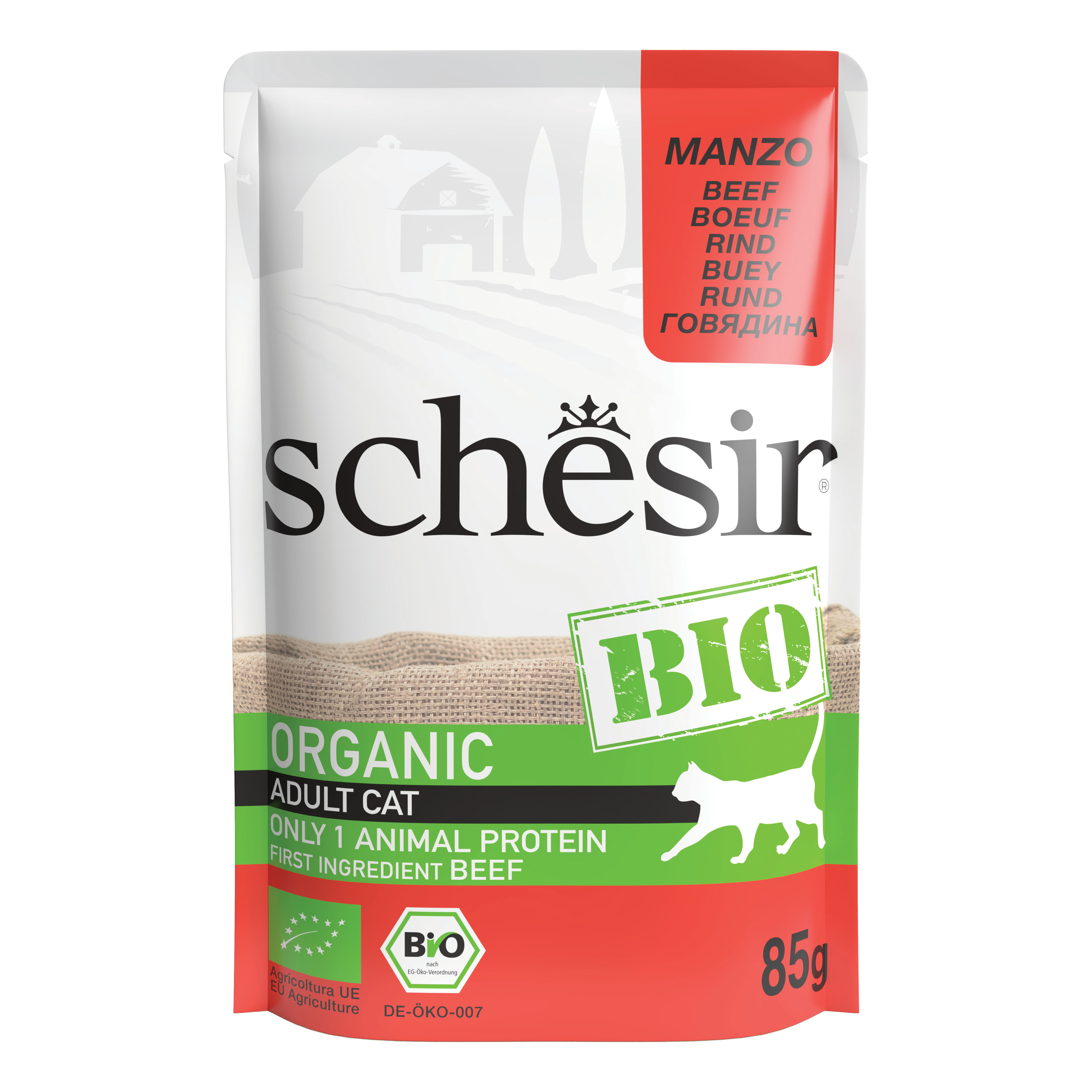Schesir Gatto Bio Organic Busta Adulto Manzo 85 Gr