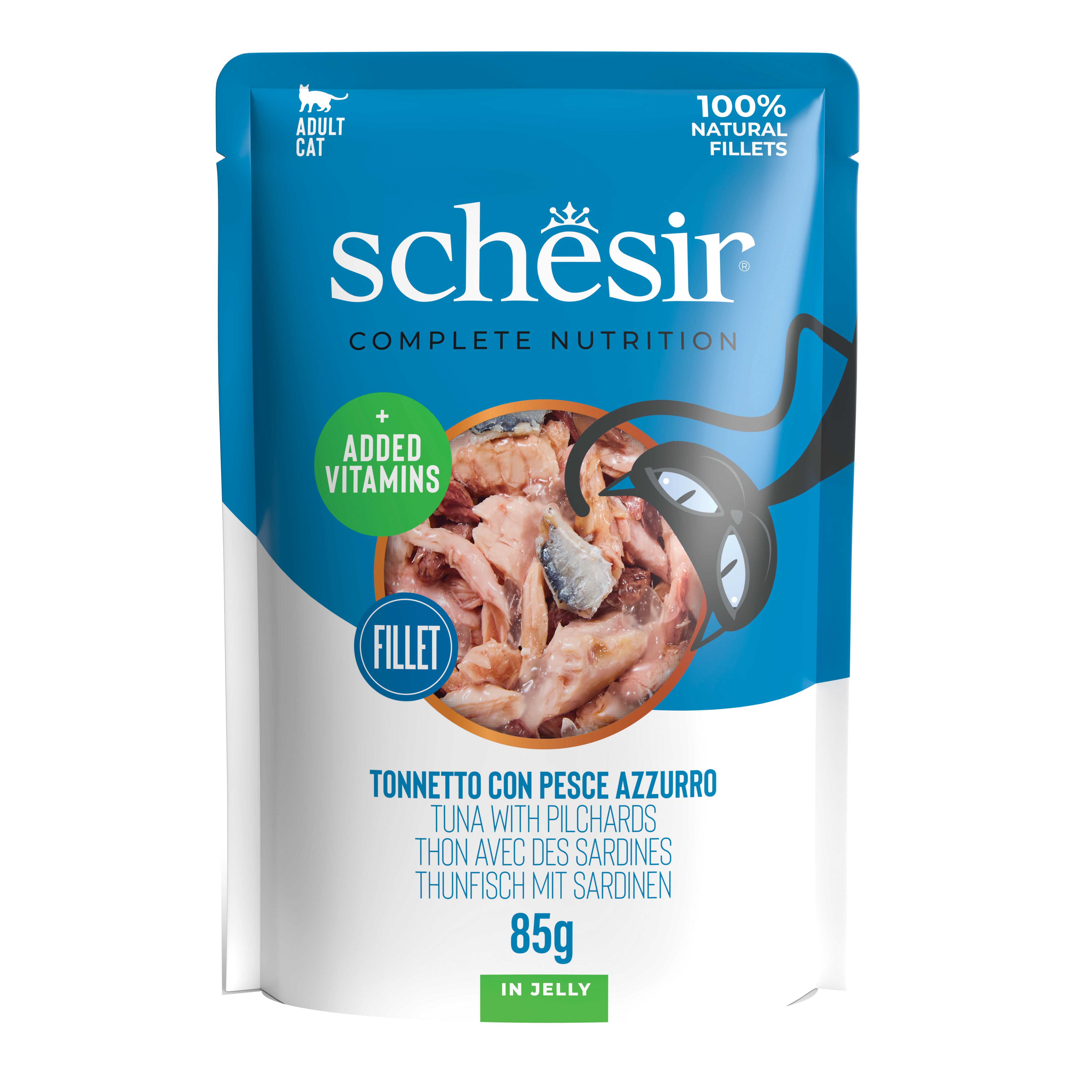 Schesir Gatto Busta In Jelly Adulto Tonnetto &amp; Pesce Azzurro 85 Gr