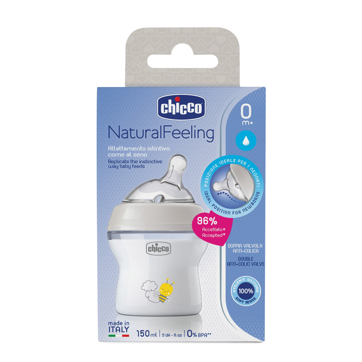 CHICCO BIBERON NATFEEL PP 0M 150 ML UNISEX