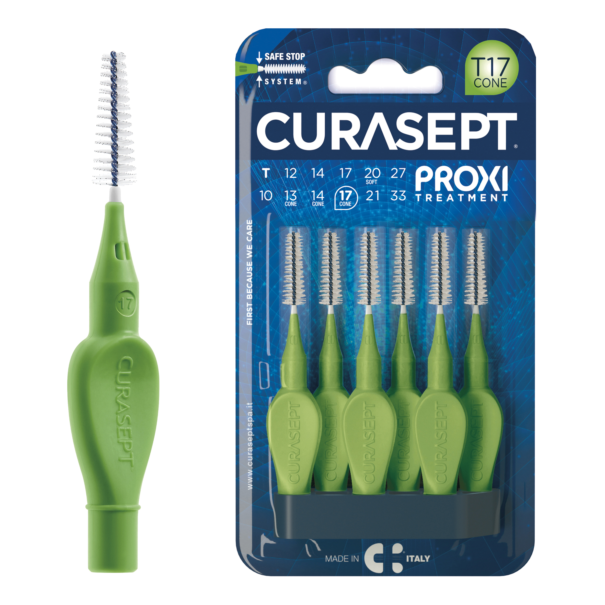 Curasept proxi t17 cone verde/green 6 pezzi