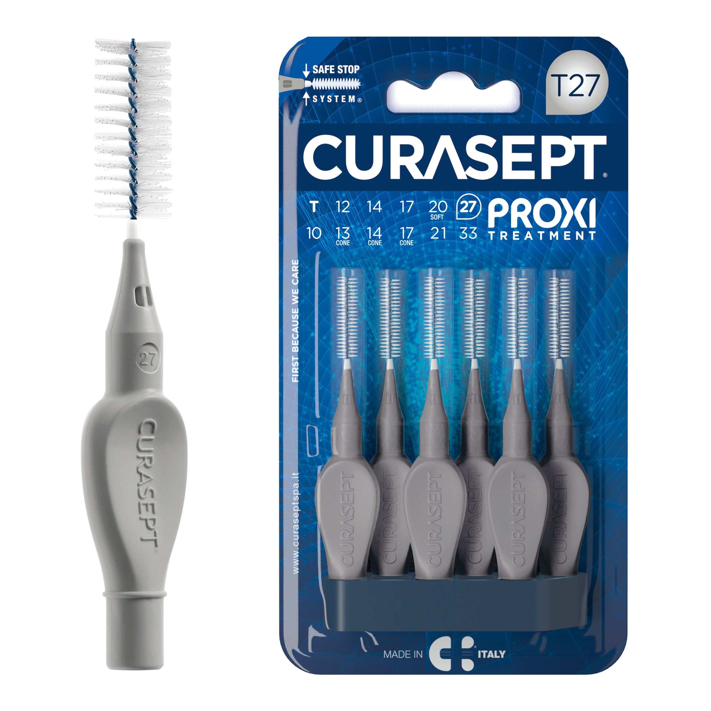 Curasept proxi t27 grigio/grey 6 pezzi
