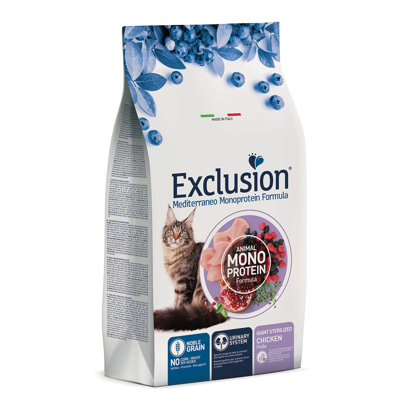 Exclusion Gatto Mediterraneo Adulto Giant Sterilizzato Pollo 1,5 Kg