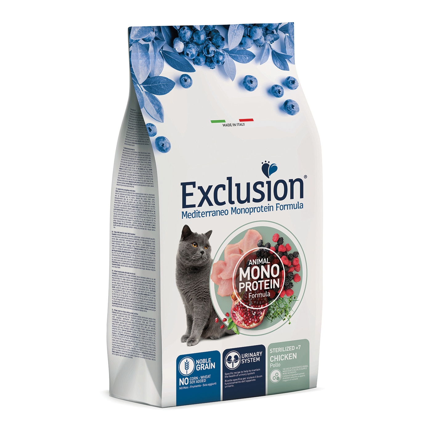 Exclusion Gatto Mediterraneo Adulto Sterilizzato +7 Pollo 300 Gr