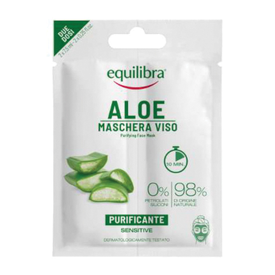 EQUILIBRA aloe maschera viso purificante bidose 15 ml