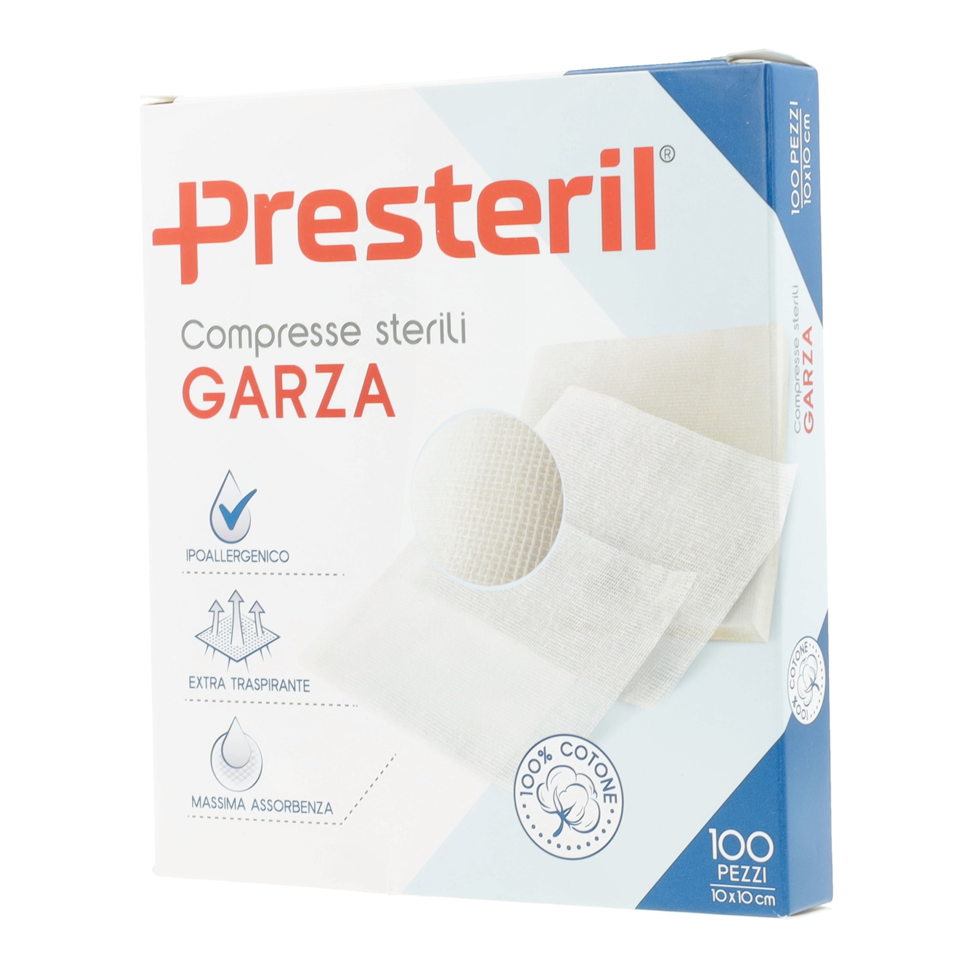 Garza compressa medipresteril 12/8 fu 10x10cm 100 pezzi