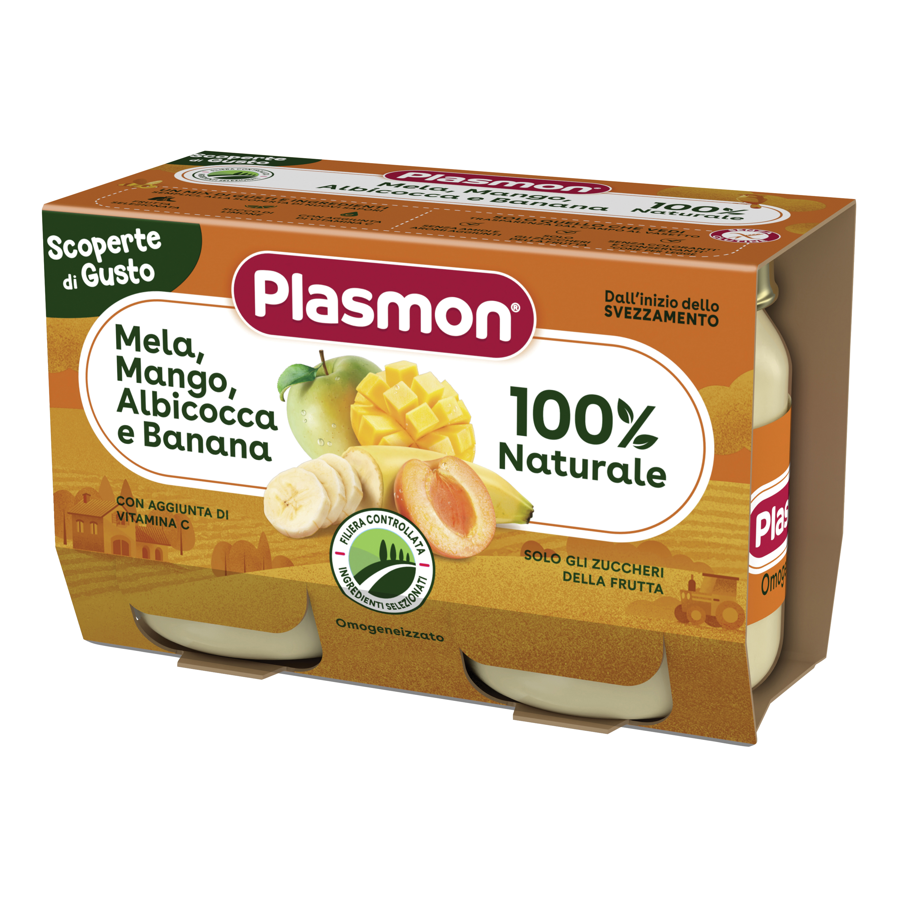 Plasmon Omog Mela Mango Alb2pezzi