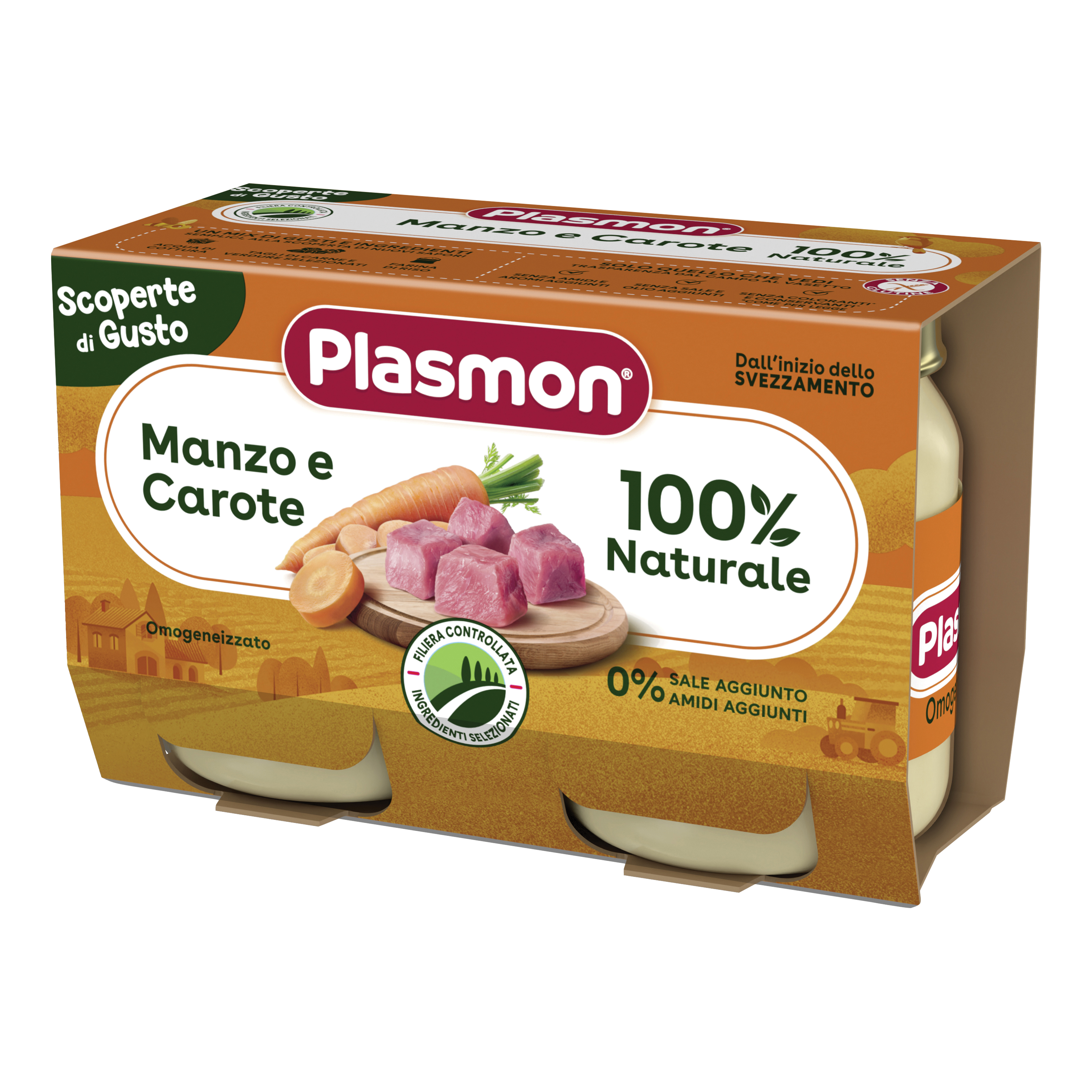 Plasmon Omog Manzo Carote 2pezzi