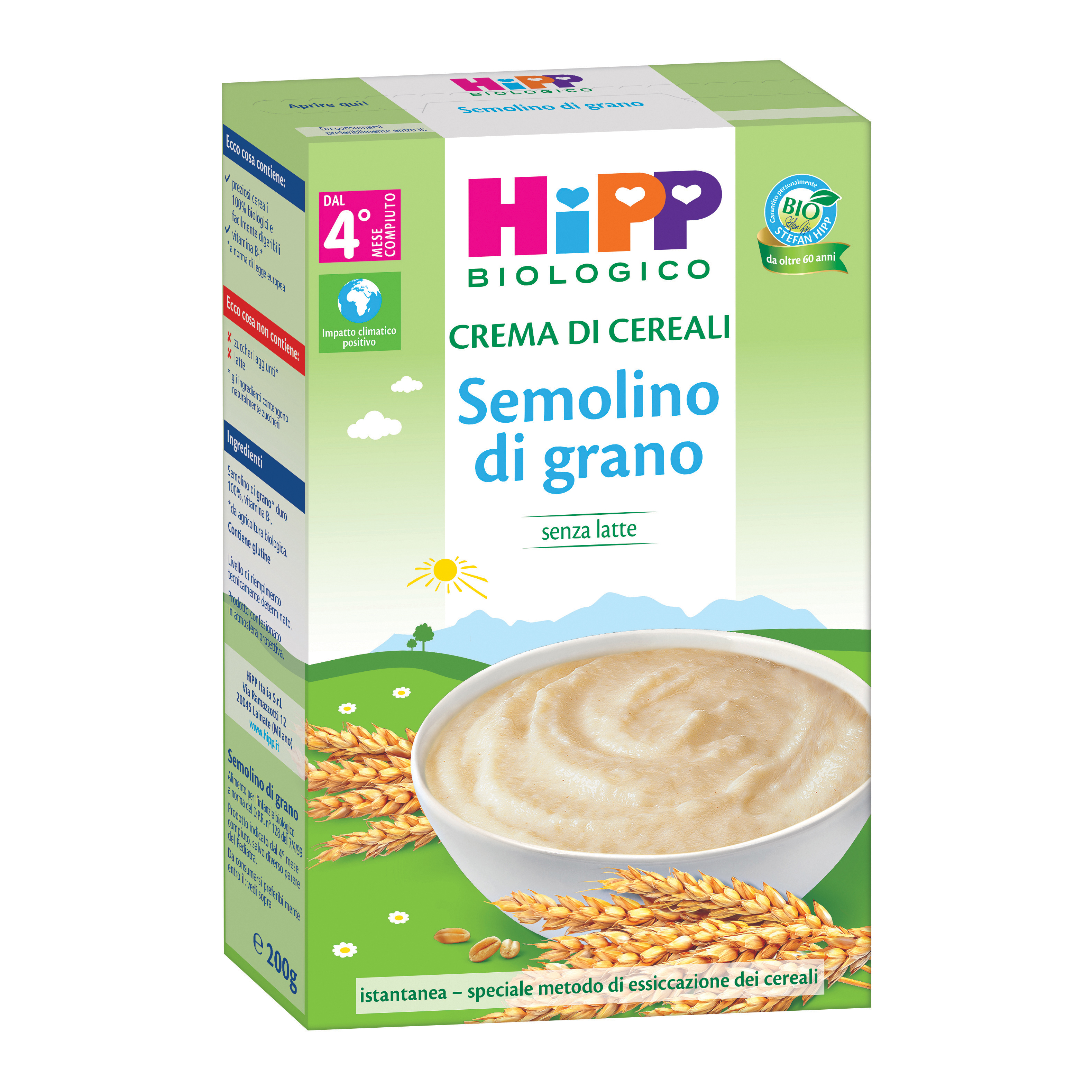 Hipp bio crema cereali semolino di grano 200 g