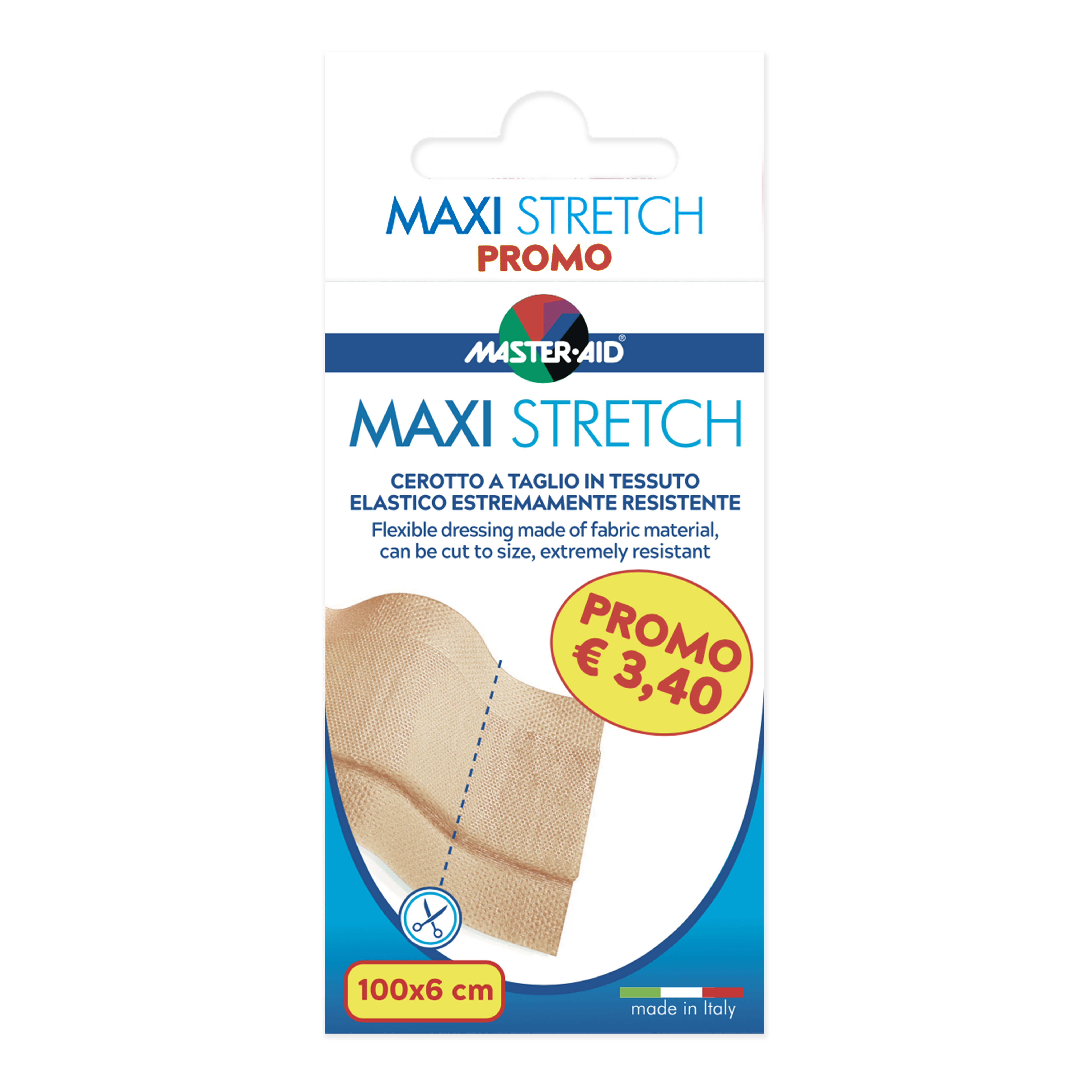 Cerotto da taglio elastico master-aid maxi stretch 100x6 cm pelle 1 pezzo
