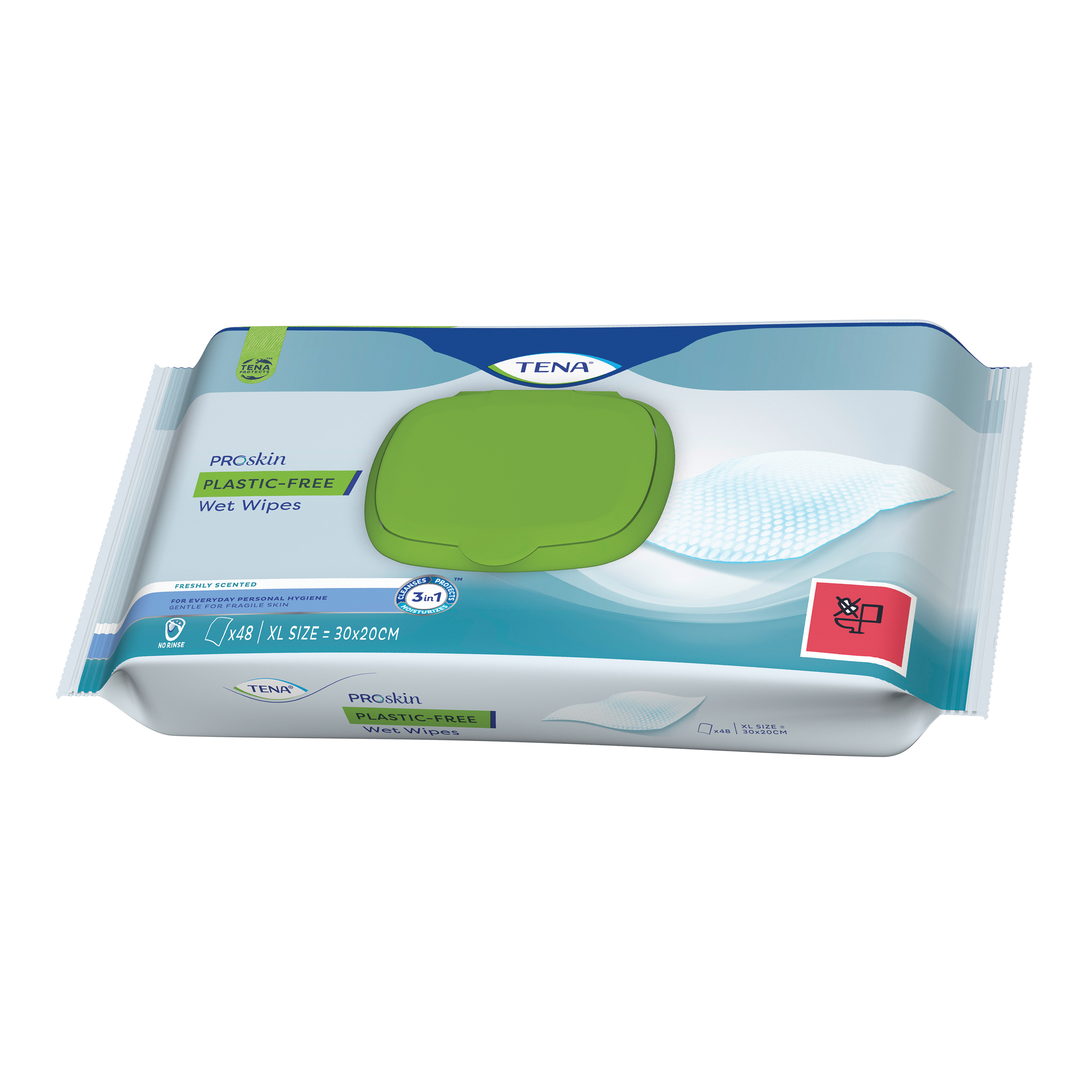Tena wet wipes plastic free 48 pezzi
