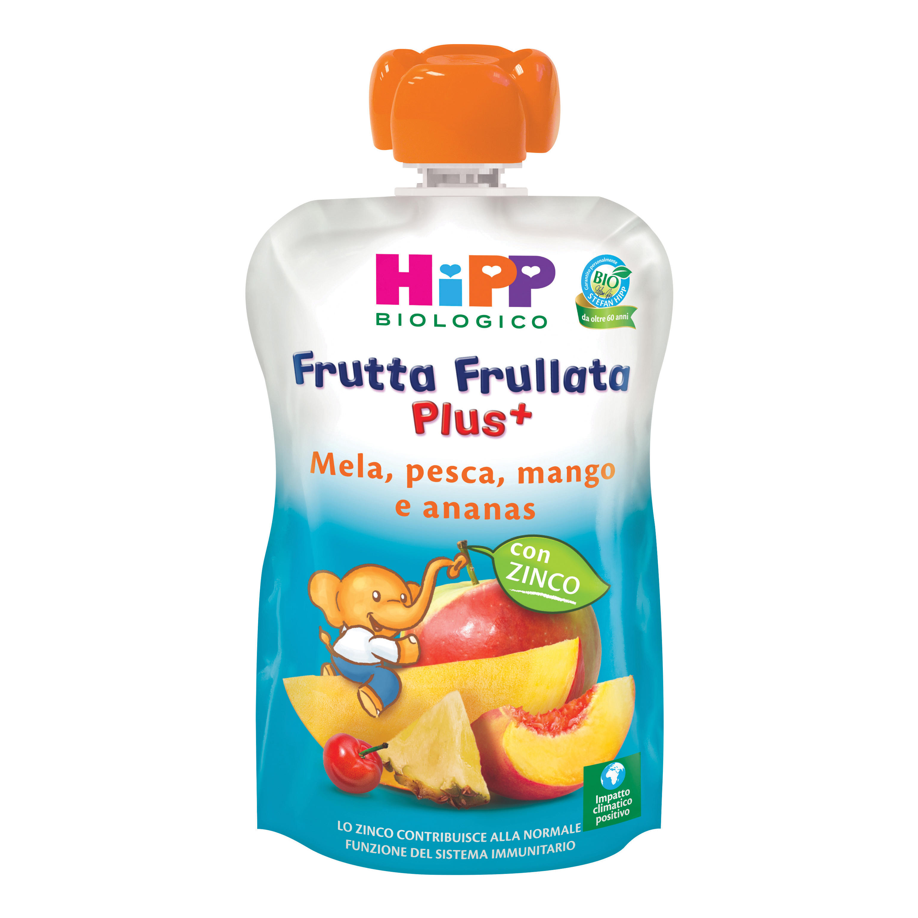 Hipp bio frutta frullata plus + mela pesca mango ananas con zinco 90 g