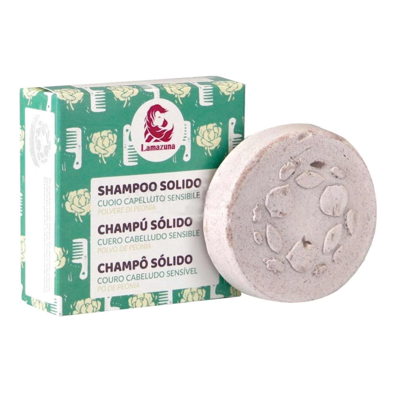 Lamazuna shampoo solido cuoio capelluto sensibile con polvere di peonia 70 ml