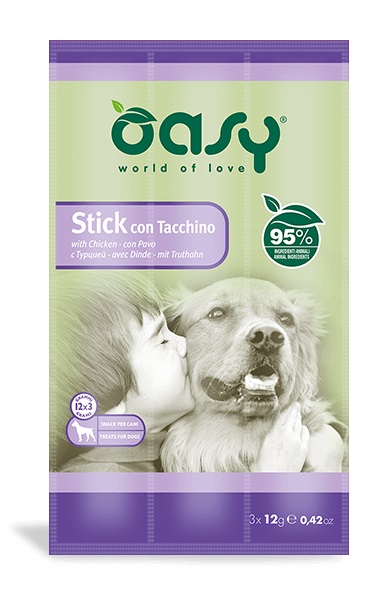 Oasy Cane Snack Stick Tacchino Cf. (3X12) Gr