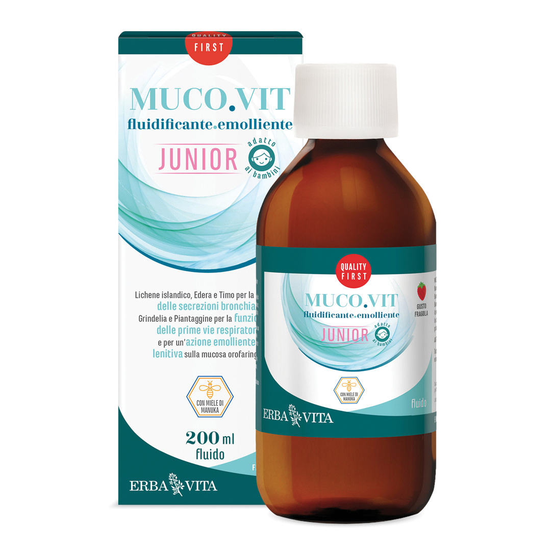 Mucovit fluidificante emolliente junior gusto fragola 200 ml