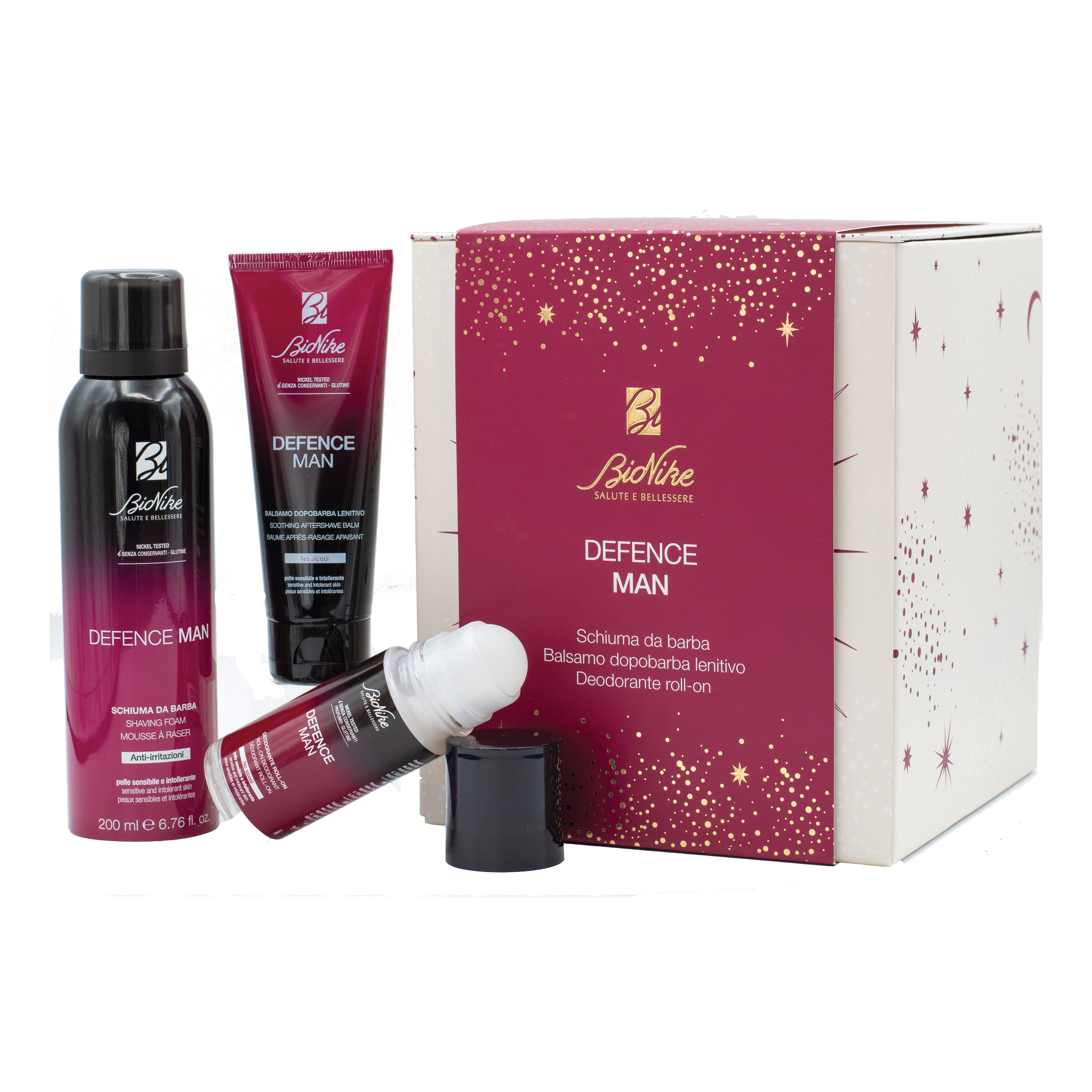 Kit natale 2022 defence man safe shave 200 ml + safe balm 75 ml + dry touch 50 ml