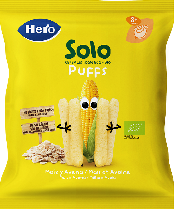 Hero solo snack puff avena mais 25 g
