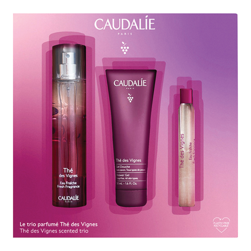 Caudalie Cofanetto di Natale Trio The Des Vignes - Acqua profumata 50 ml + Gel doccia 50 ml + Acqua profumata roll on 10 ml-image