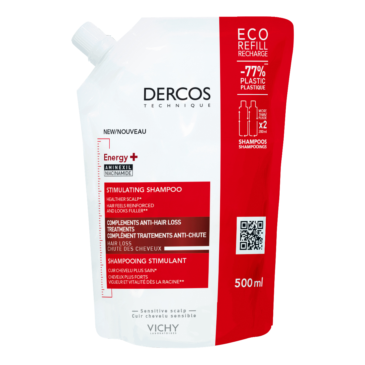 Vichy Dercos Shampoo Energizzante Eco-Ricarica 500 ml