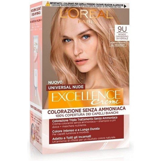 L’Oreal Paris - Excellence Universal Nude - Colorazione Permanente - N. 9U Biondo Chiarissimo Universale