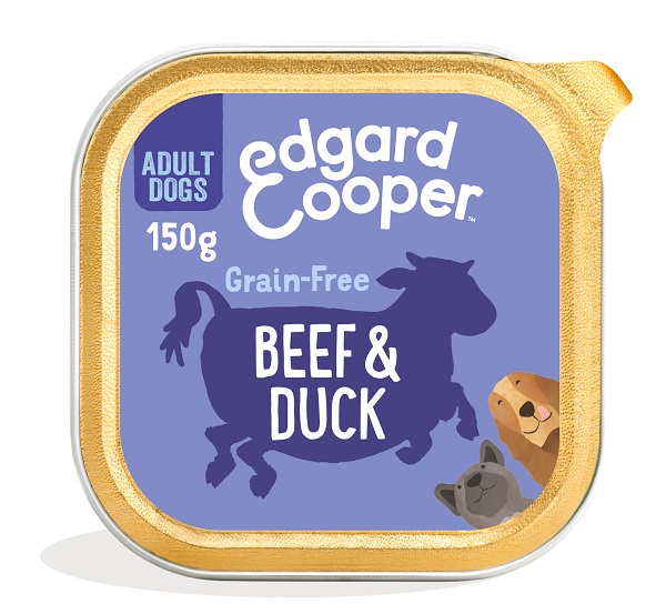 Edgard&amp;cooper dog e adult beef duck 150 g