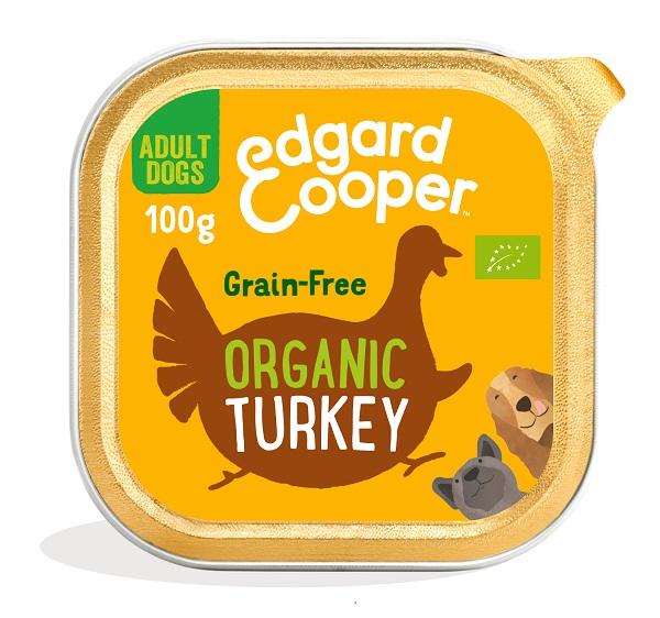 Edgard&amp;cooper dog e adult organic turkey 100 g