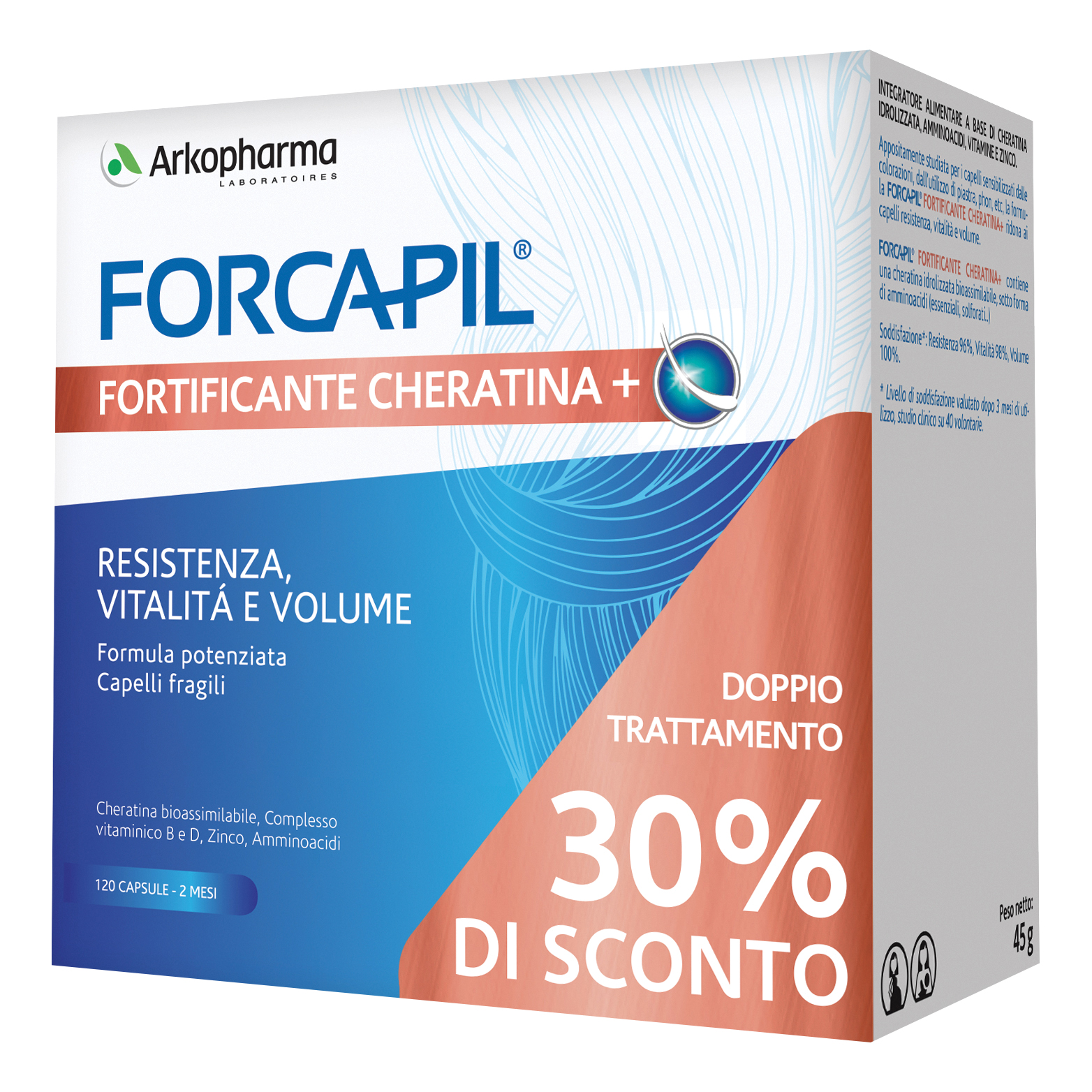 Arkopharma Forcapil Fortificante Cheratina 2x60 Capsule
