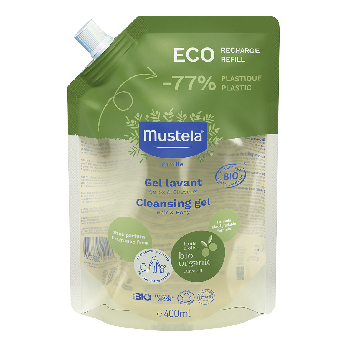 Mustela Gel Detergente Bio Corpo e Capelli Eco-Refill 400 ml