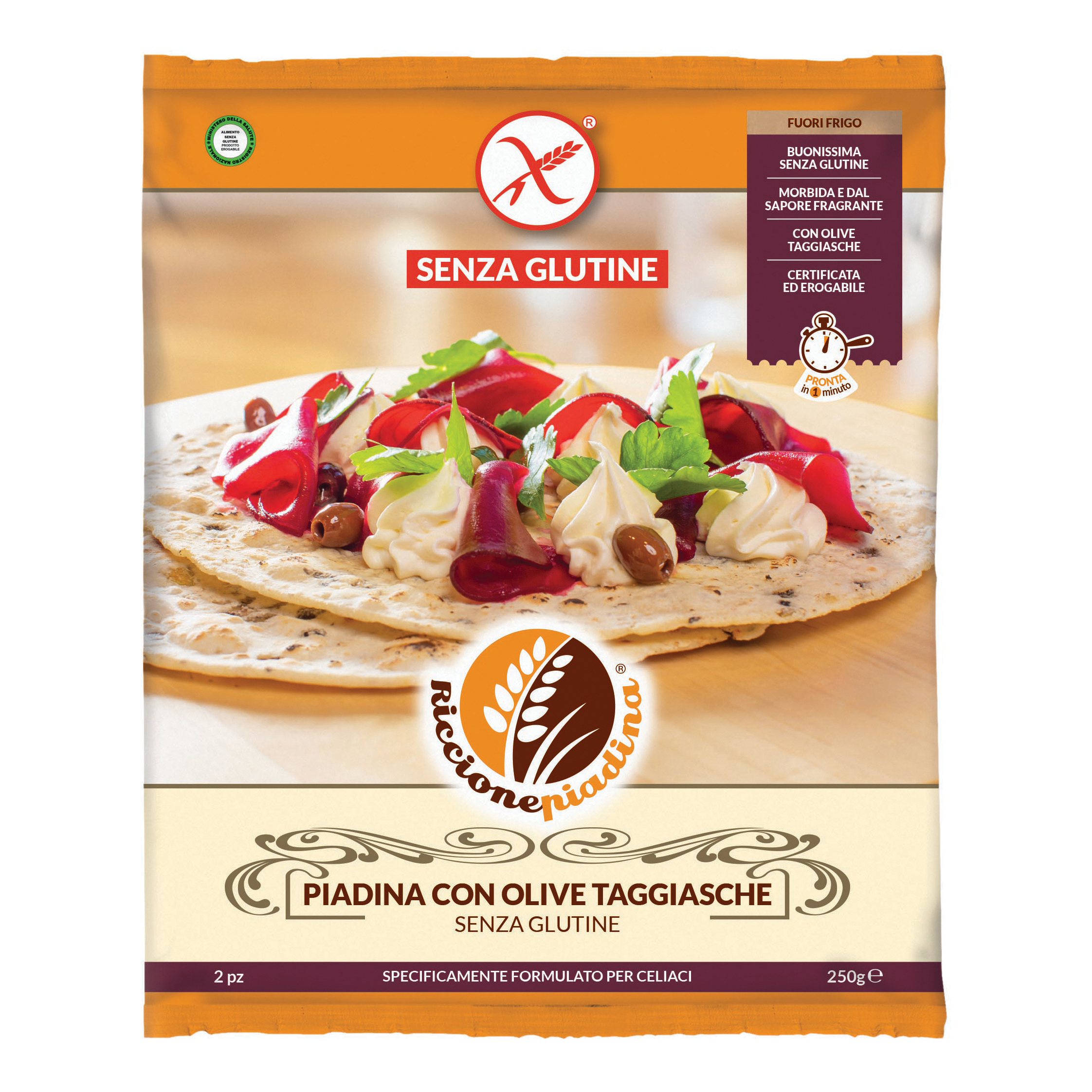 Riccione piadina con olive taggiasche 250 g