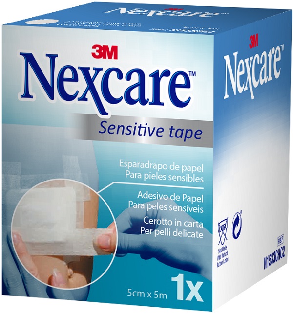 Cerotto su rocchetto nexcare sensitive tape 5x500cm