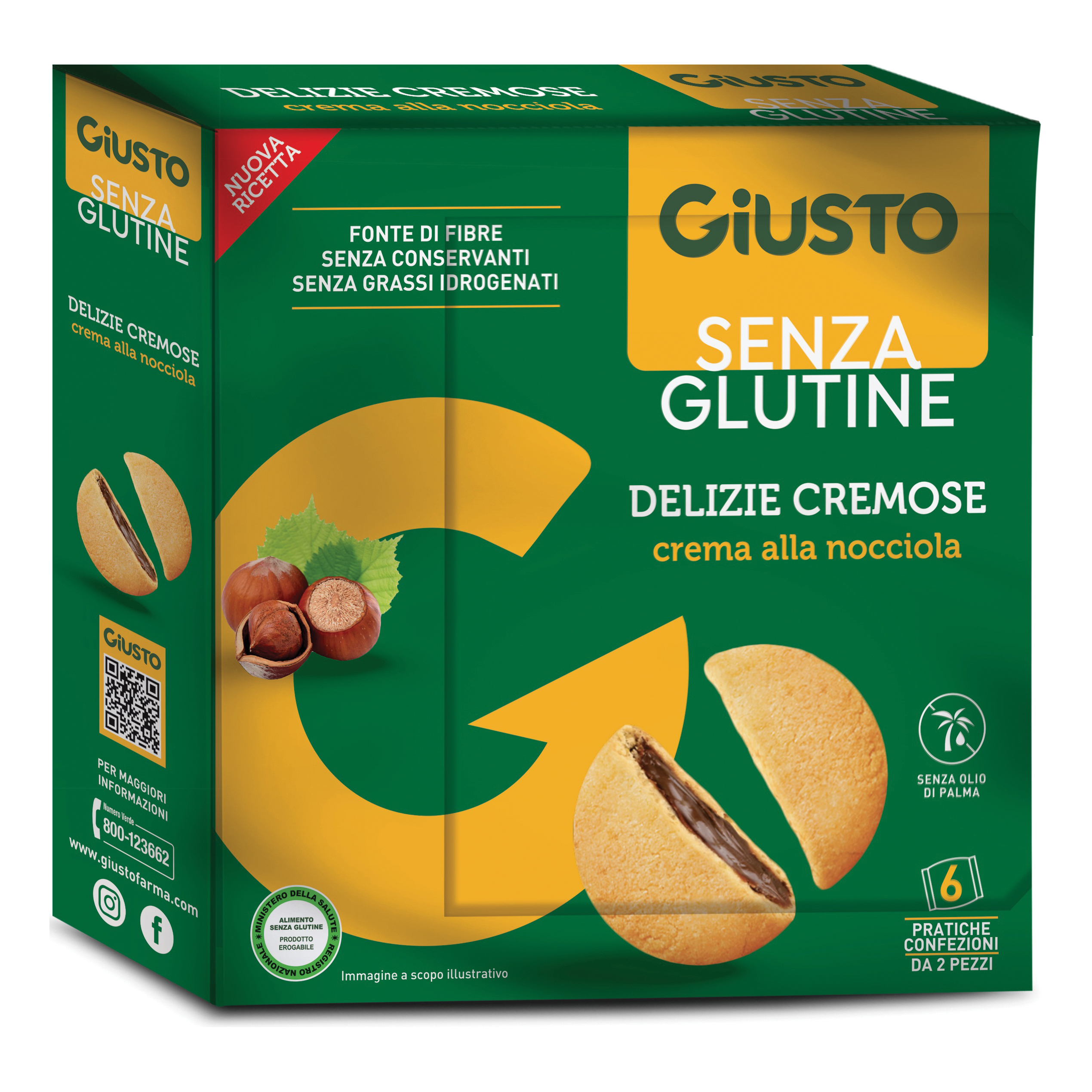 Giusto senza glutine delizie cremose al cacao nocciola 180 g