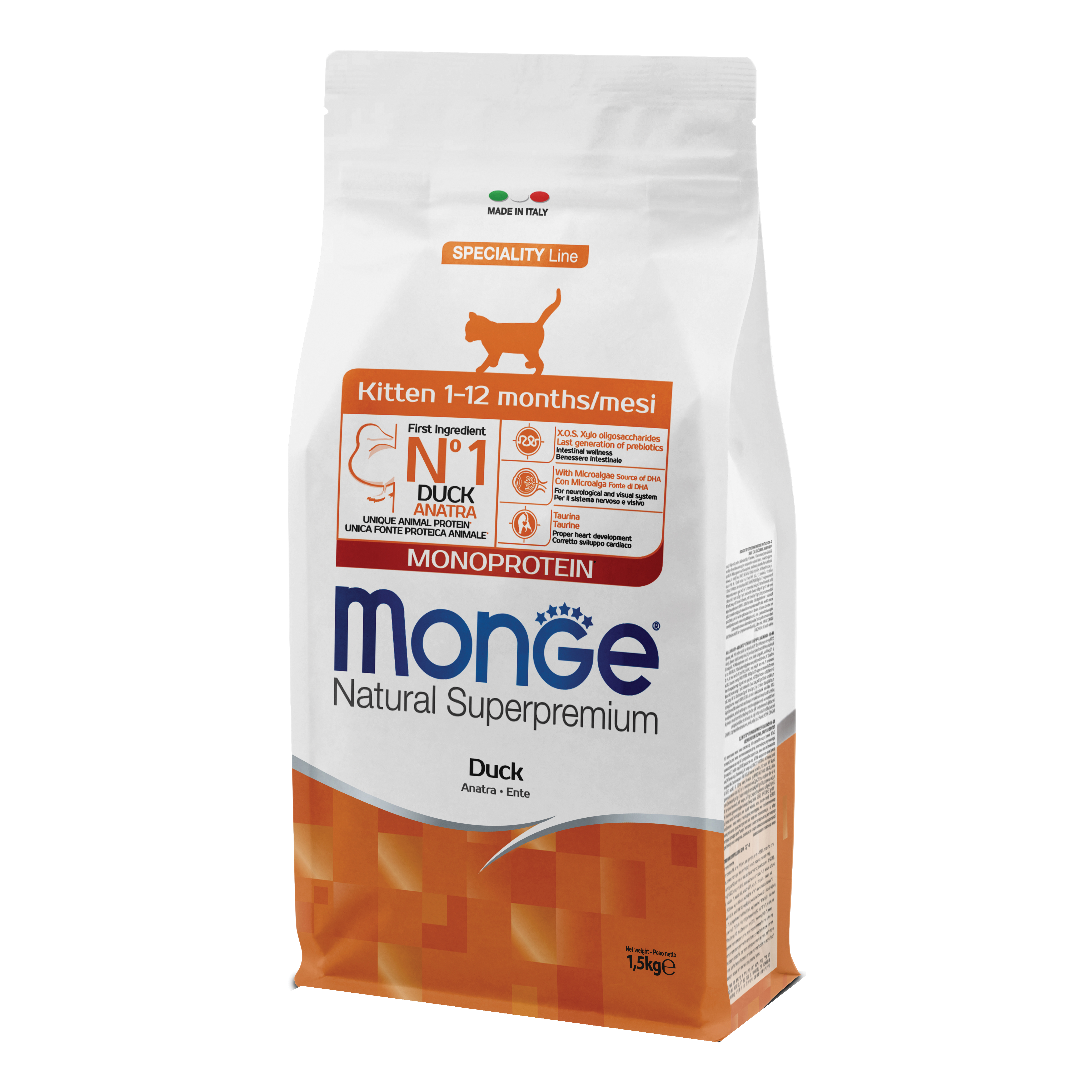 Monge kitten 1-12m anatra new 400 g