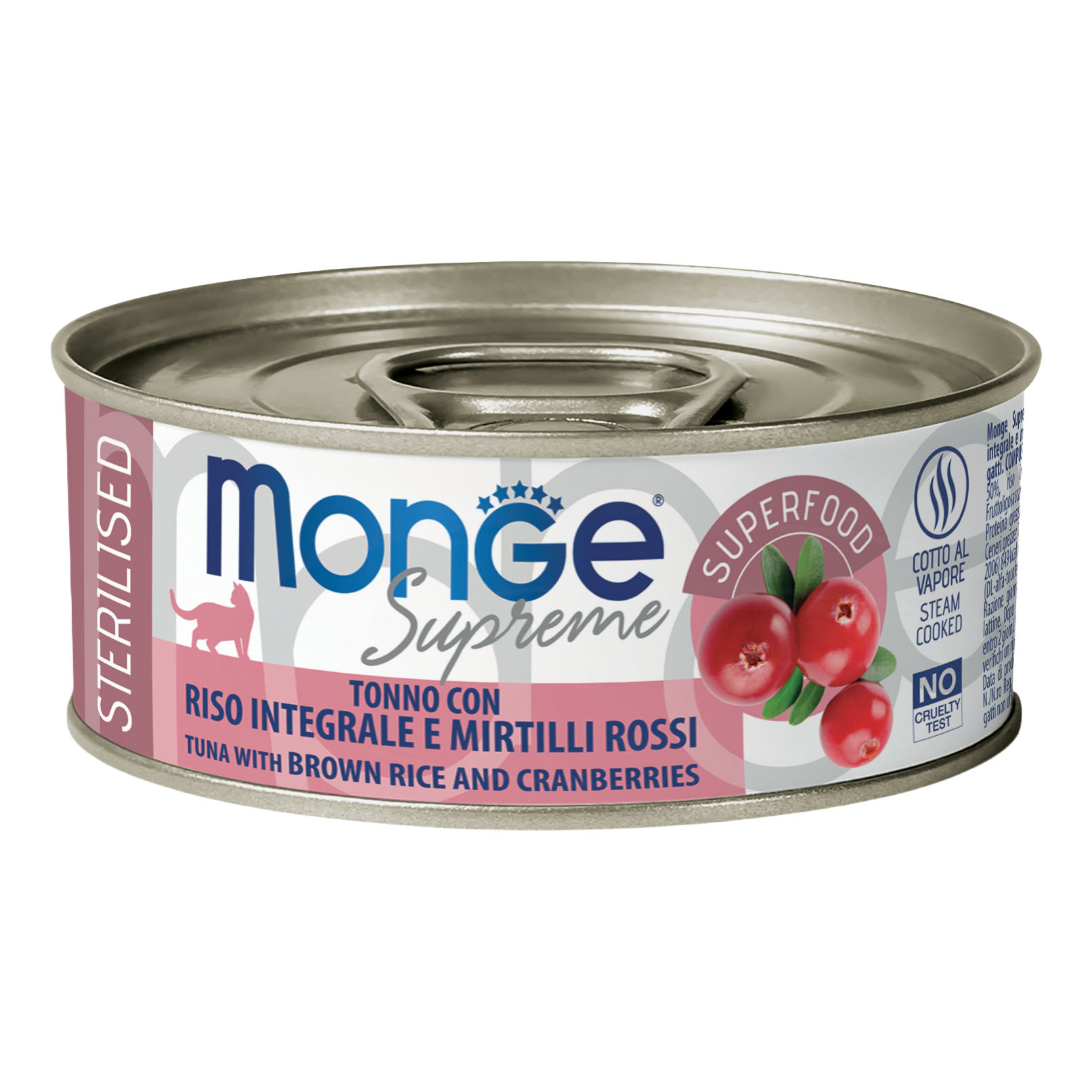 Monge supreme sterilised tonno riso integrale mirtilli rossi 80 g