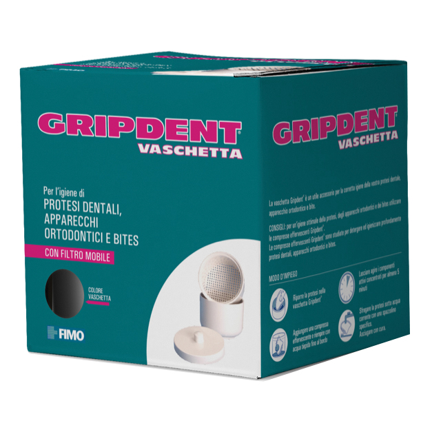 Gripdent vaschetta porta protesi dentali ed apparecchi ortodontici