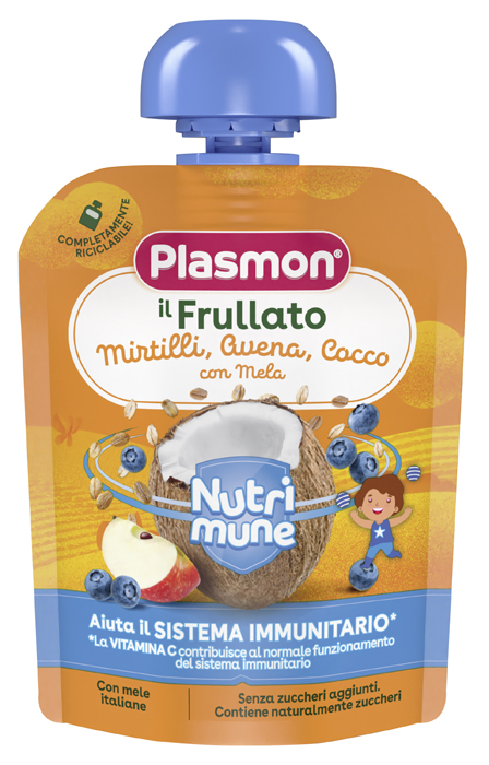 Plasmon nutri-mune mirtillo/avena/cocco con mela 85 g