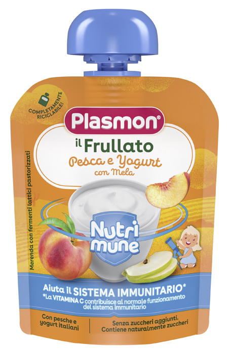 Plasmon nutri-mune pesca/yogurt con mela 85 g