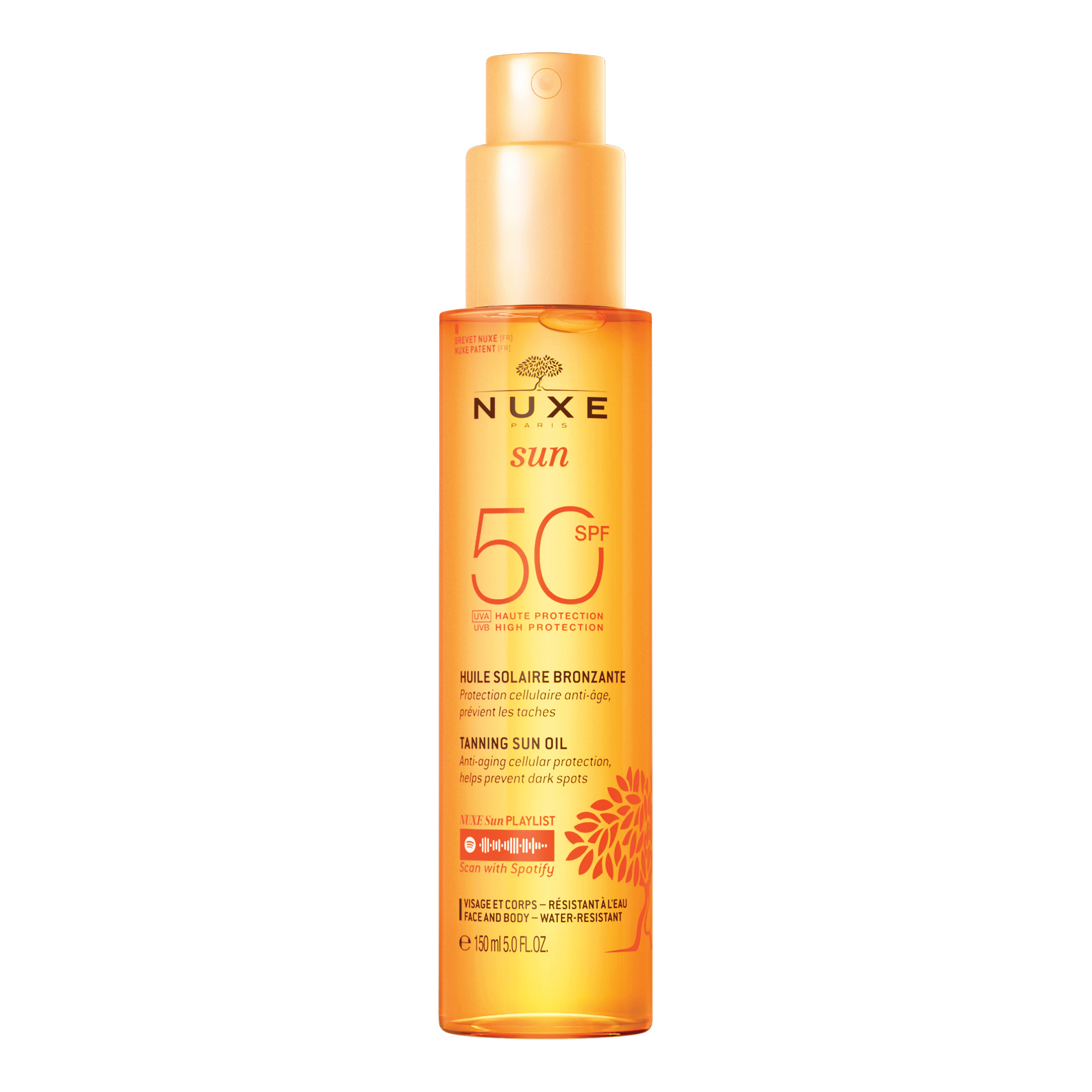 Nuxe sun olio solare viso/corpo spf50 150 ml