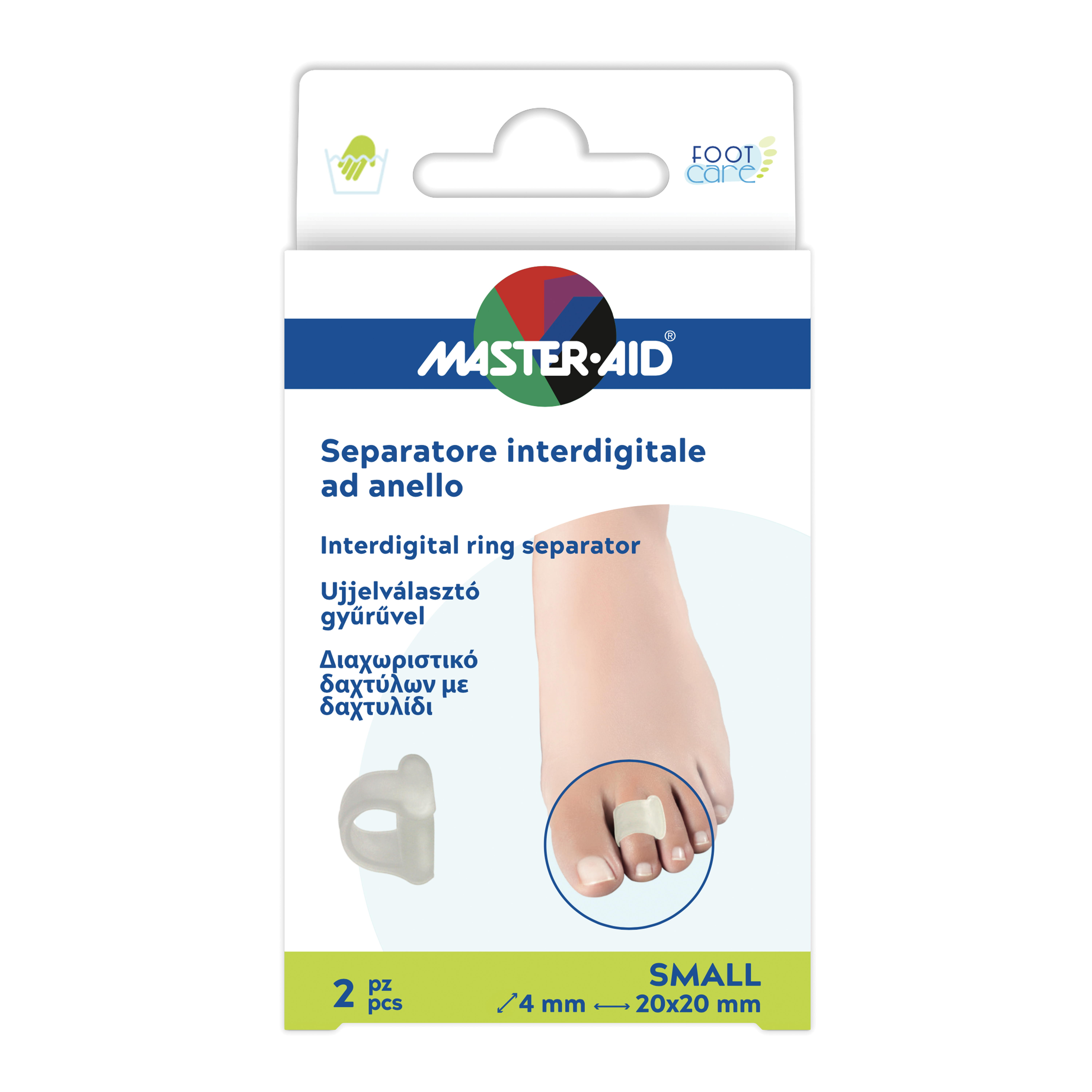 Footcare separatore dita anello small 2 pezzi