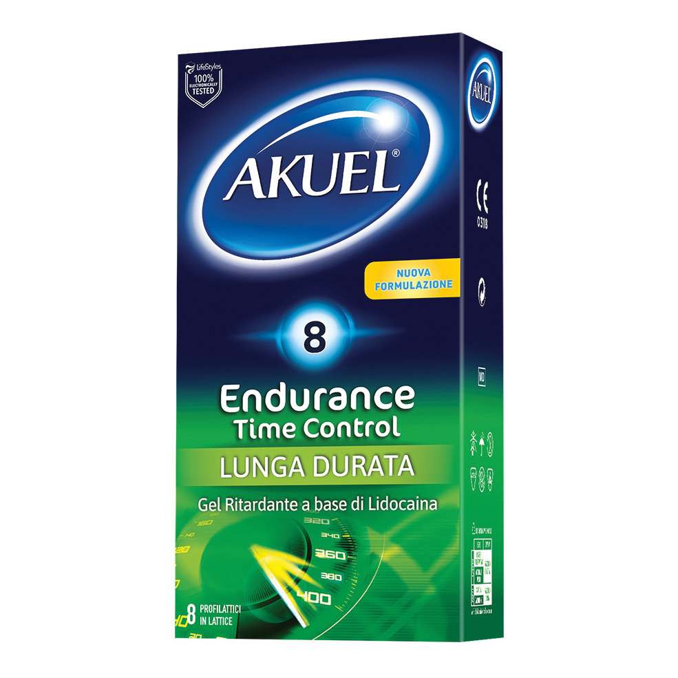 Profilattico akuel endurance time control 8 pezzi