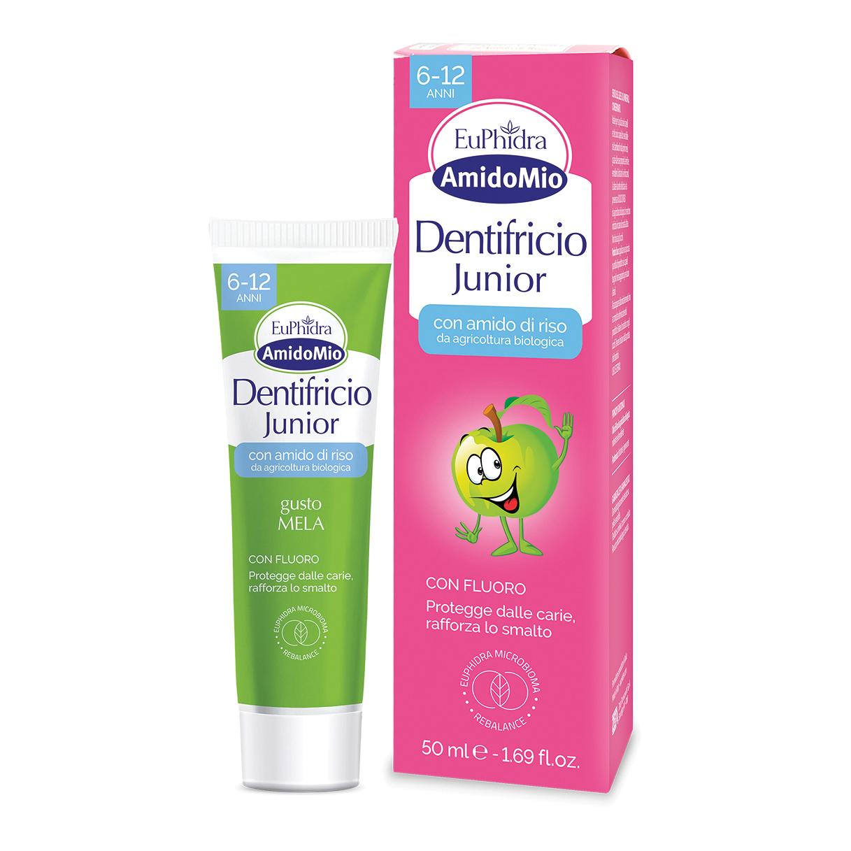 Euphidra amidomio dentifricio mela 6-12 anni 50 ml