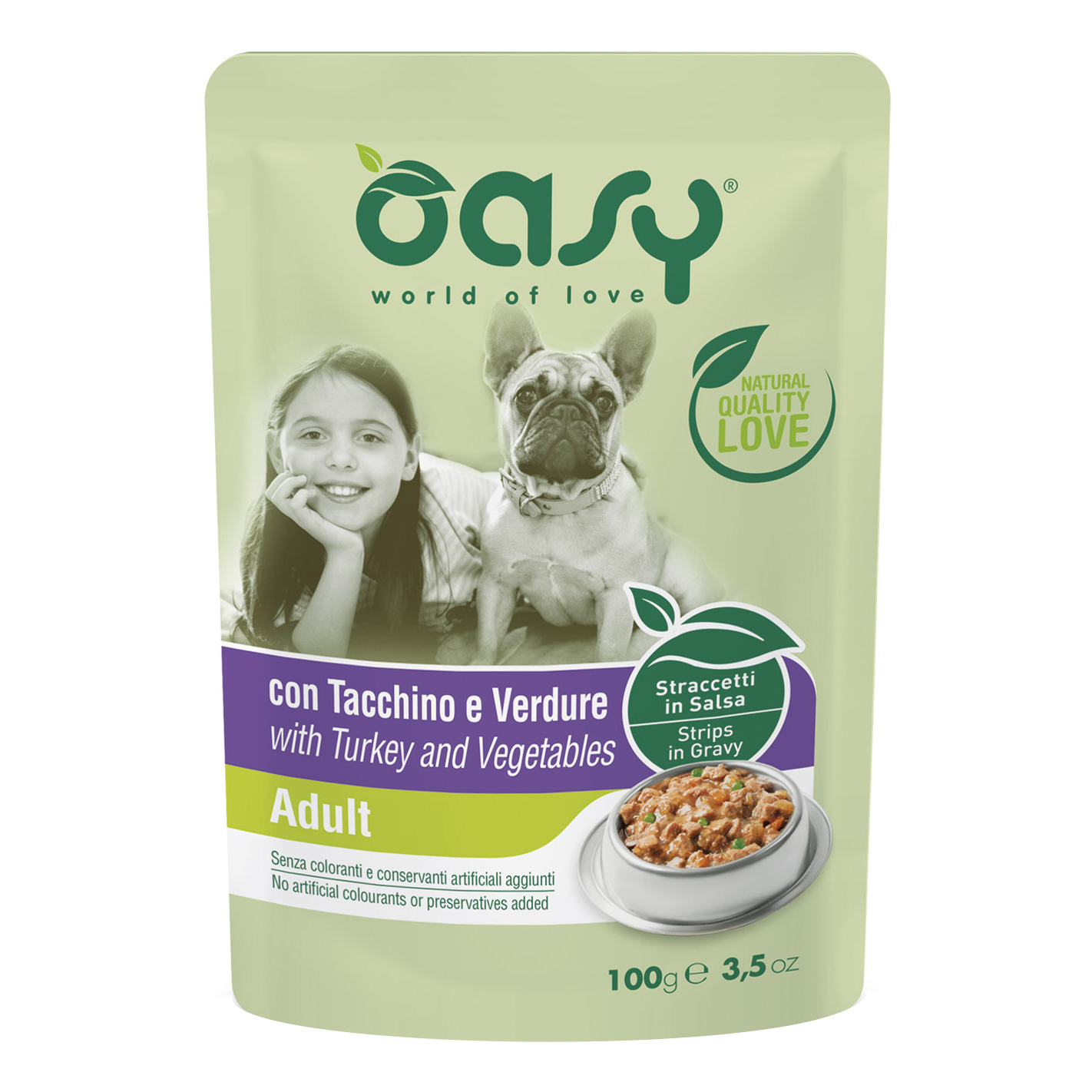 Oasy Cane Straccetti In Salsa Adulto Tacchino & Verdure 100 Gr