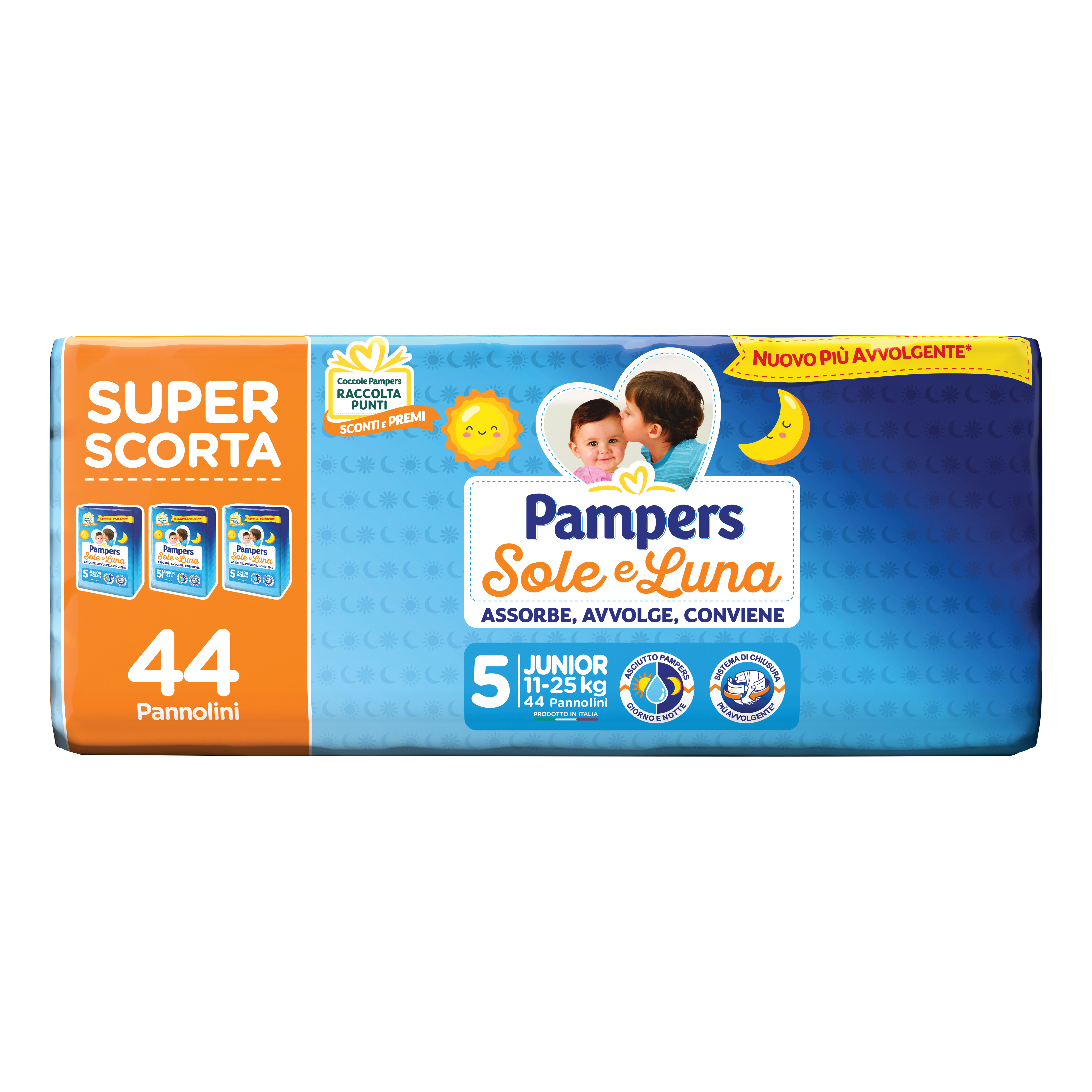 Pampers sole luna trio junior 44 pezzi