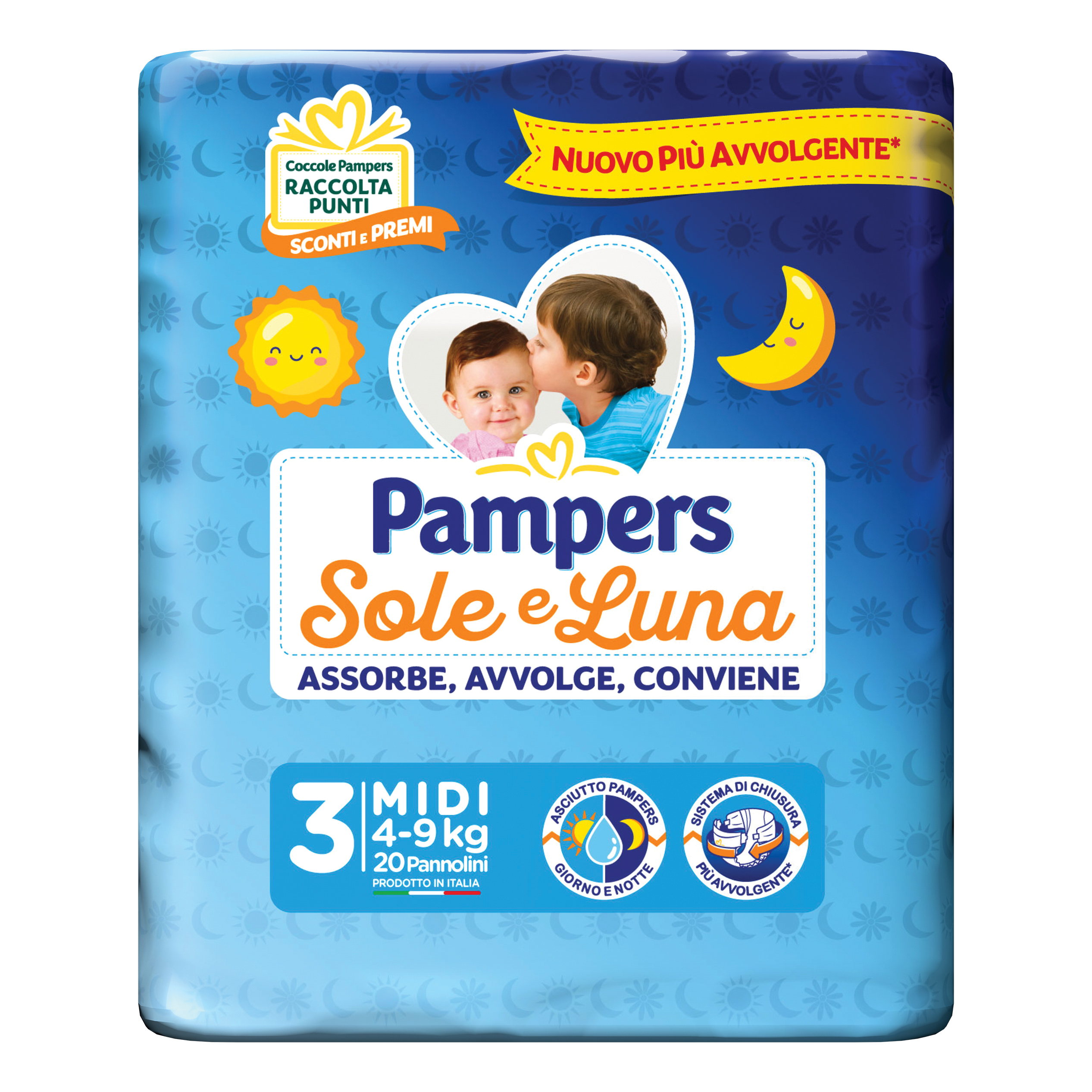 Pampers sole luna mididi 20 pezzi