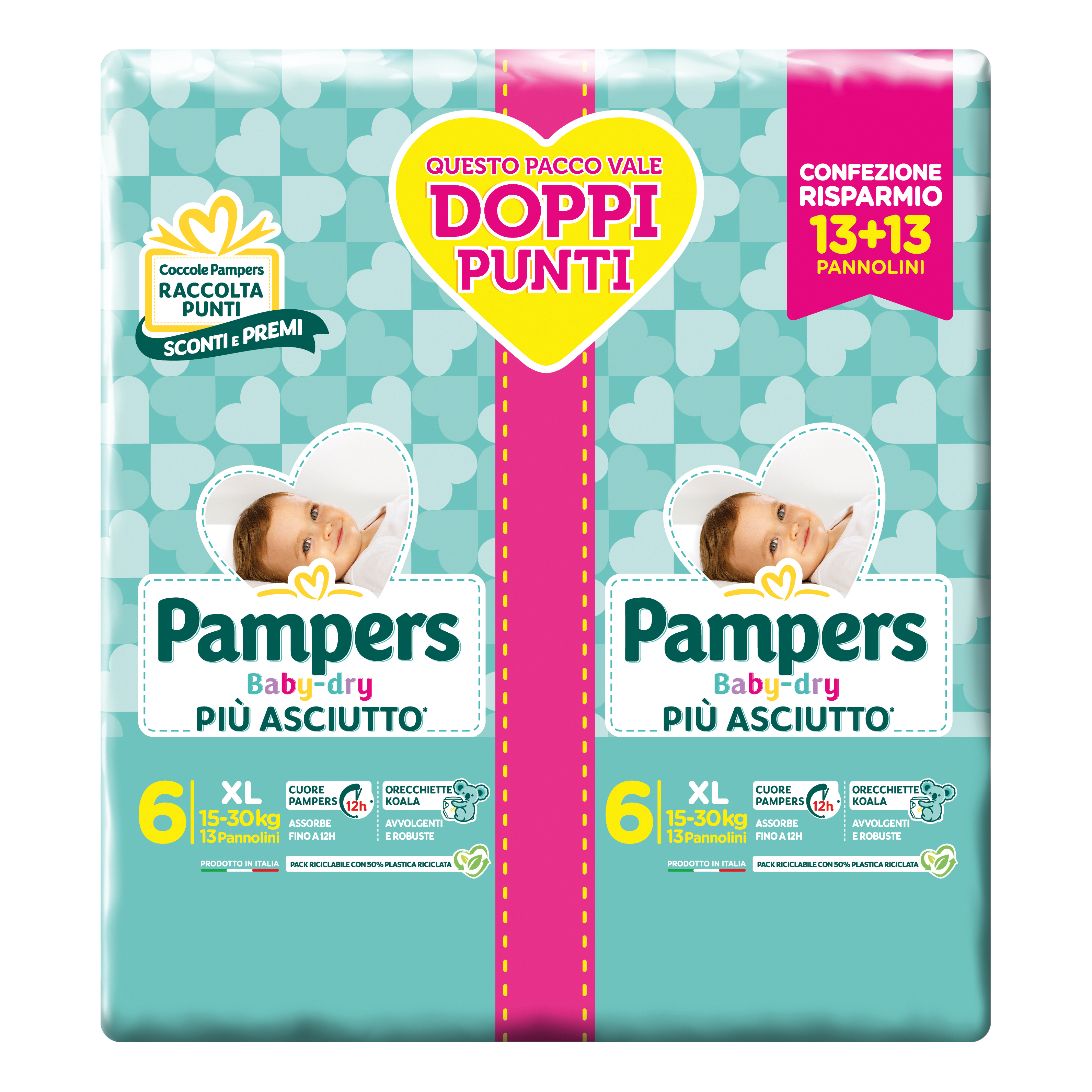 Pampers baby dry duo dwct xl 26 pezzi