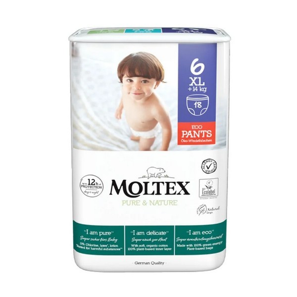 Moltex pure&amp;nature pants xl taglia 6 superiore ai 14 kg 18 pezzi