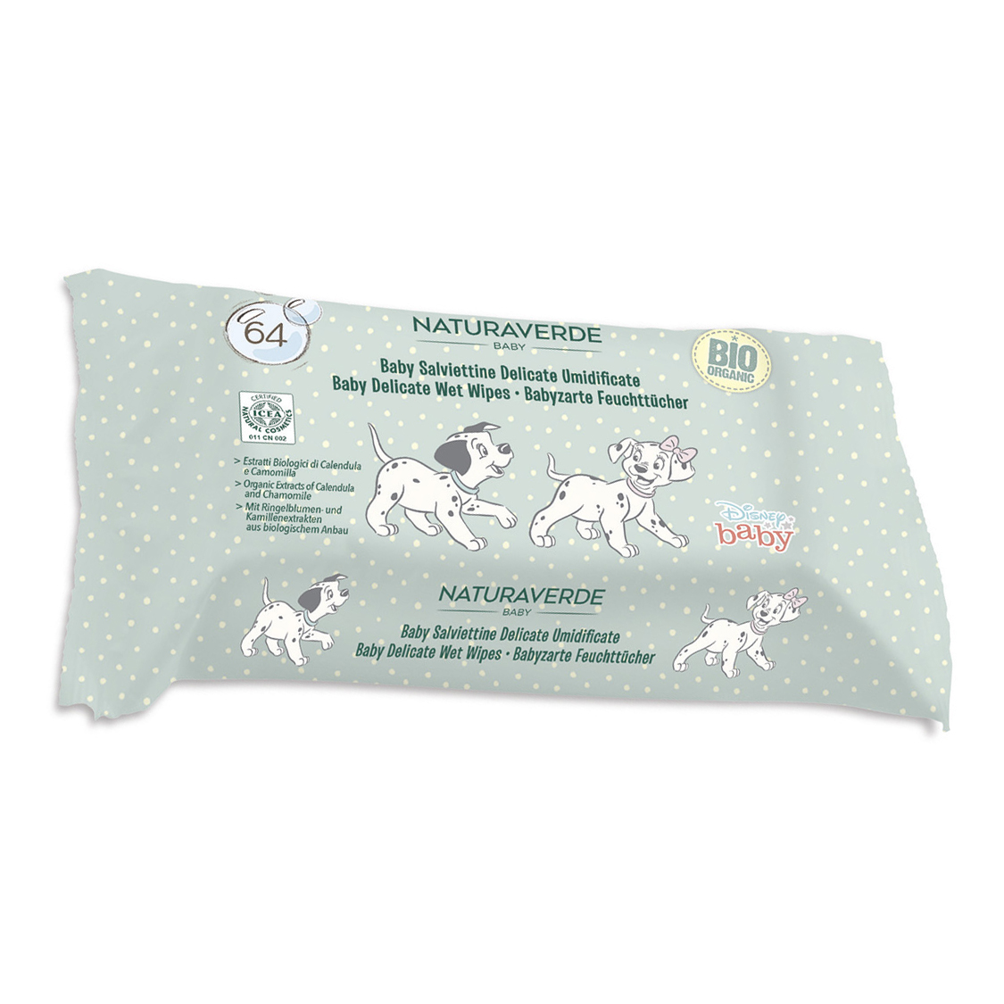 Natura verde bio disney baby salviettine ultra-soft 64 pezzi