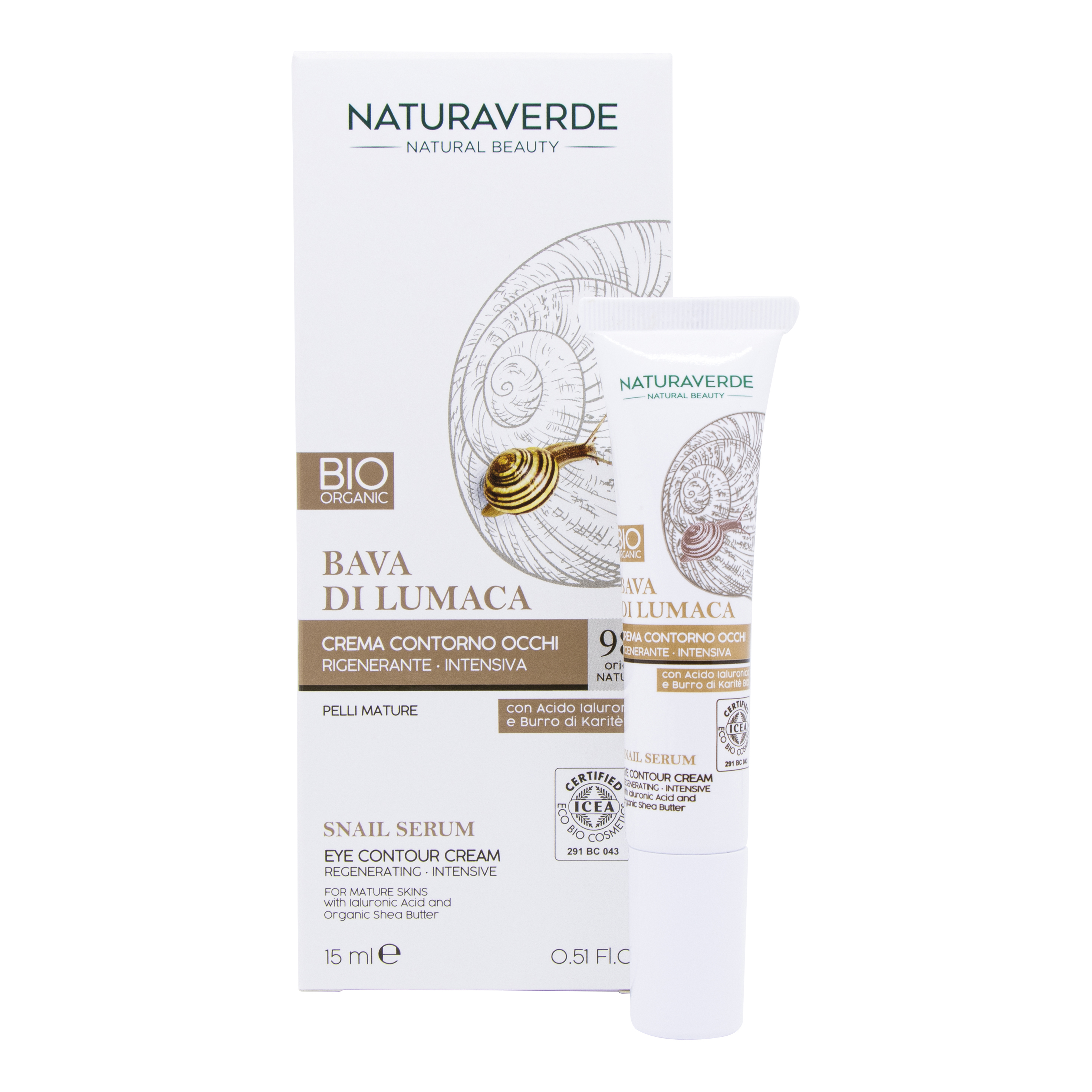 Natura verde bio bava di lumaca contorno occhi rigenerante
