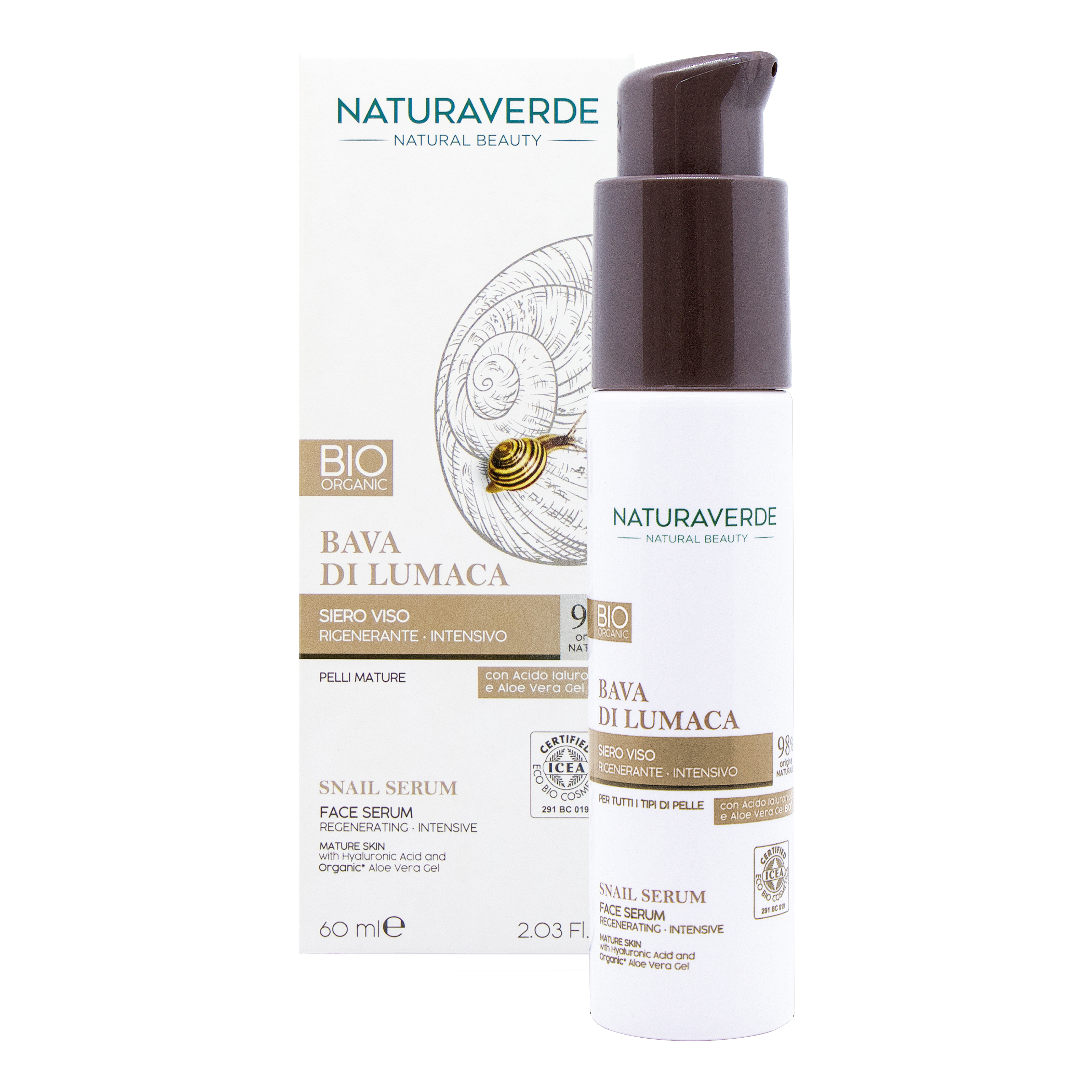 Natura verde bio bava di lumaca siero viso rigenerante intensivo